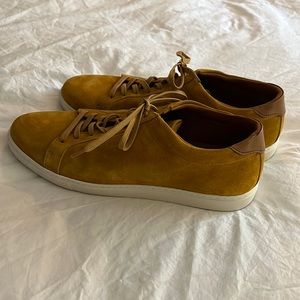 Allen Edmonds mustard yellow suede shoes, size 11D